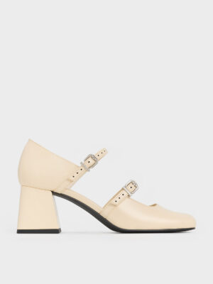 CHARLES & KEITH - Double-Strap D'Orsay Pumps
