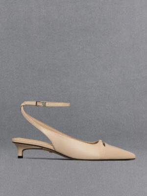 CHARLES & KEITH - Leather Kitten-Heel Pumps