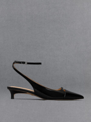 CHARLES & KEITH - Leather Kitten-Heel Pumps