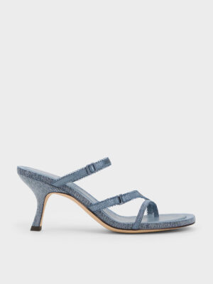 CHARLES & KEITH - Denim Lace-Strap Thong Sandals
