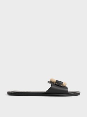 CHARLES & KEITH - Raffia Ring Slide Sandals