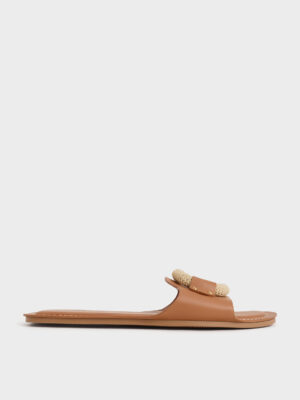 CHARLES & KEITH - Raffia Ring Slide Sandals