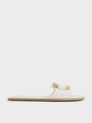 CHARLES & KEITH - Raffia Ring Slide Sandals