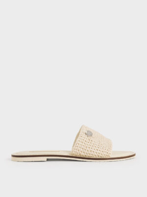 CHARLES & KEITH - Raffia Woven Slide Sandals