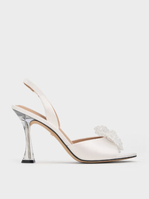 Charles & Keith - Beaded Bow Slingback Pumps