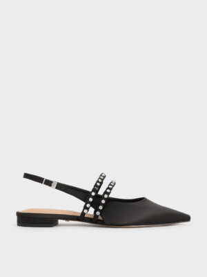 CHARLES & KEITH - Goldie Gem-Encrusted Mary Jane Flats