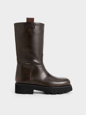 CHARLES & KEITH - Double Pull-Tab Calf Boots
