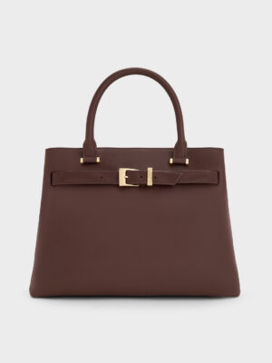 Charles & Keith - Voyager Leather Belted Tote Bag