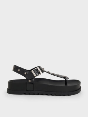 CHARLES & KEITH - Studded Heart-Embellished Thong Sandals