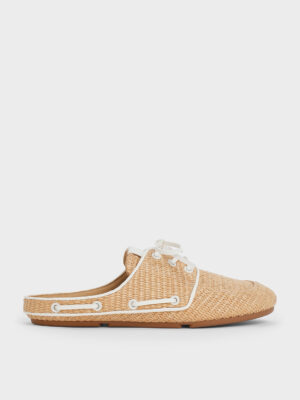 CHARLES & KEITH - Jude Raffia Slip-On Boat Shoes