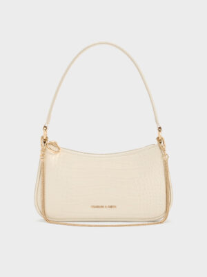 Charles & Keith - Elspeth Croc-Effect Chain-Link Shoulder Bag