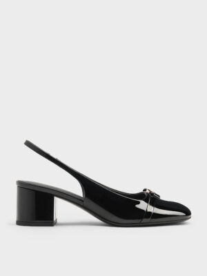 Charles & Keith - Dorian Patent Bow Slingback Pumps