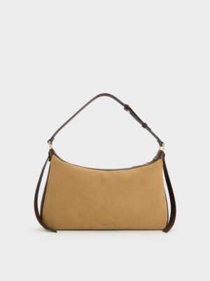 Charles & Keith - Calla Faux Suede Shoulder Bag