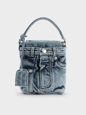 Charles & Keith - Arita Denim Jeans Bucket Bag