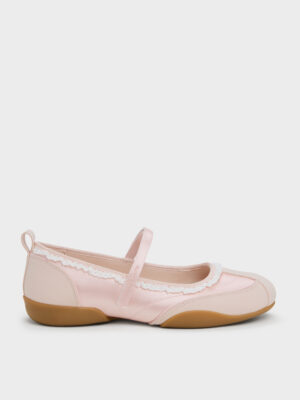 Charles & Keith - Louise Lace-Trim Mary Jane Sneakers