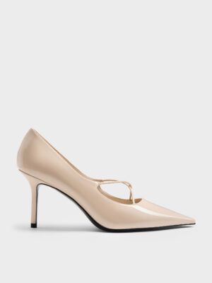 Charles & Keith - Patent Crossover Pointed Pumps
