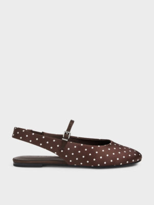 Charles & Keith - Imani Polka-Dot Slingback Flats