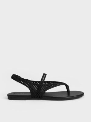 CHARLES & KEITH - Ellory Mesh Thong Slingback Sandals