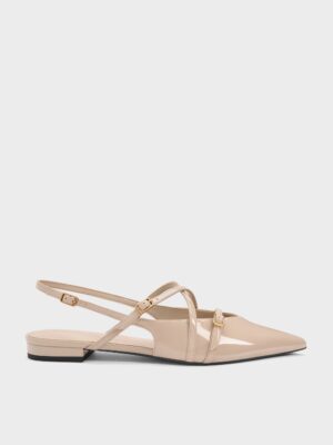 Charles & Keith - Maybelle Patent Strappy Slingback Flats