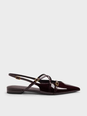 Charles & Keith - Maybelle Patent Strappy Slingback Flats
