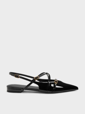 Charles & Keith - Maybelle Patent Strappy Slingback Flats