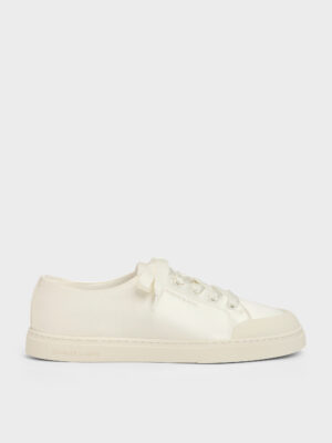 Charles & Keith - Satin Lace-Up Sneakers