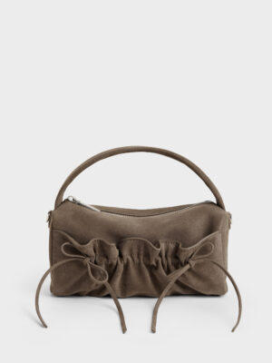 Charles & Keith - Reese Ruched Bow Top Handle Bag