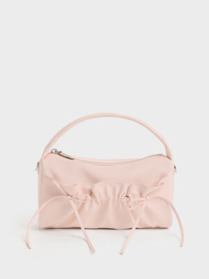 CHARLES & KEITH - Reese Ruched Bow Top Handle Bag