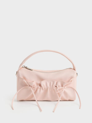 Charles & Keith - Reese Ruched Bow Top Handle Bag