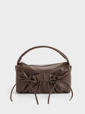 Charles & Keith - Reese Ruched Bow Top Handle Bag
