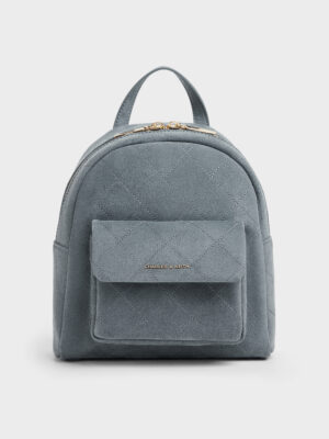 Charles & Keith - Alva Quilted Front-Pocket Backpack