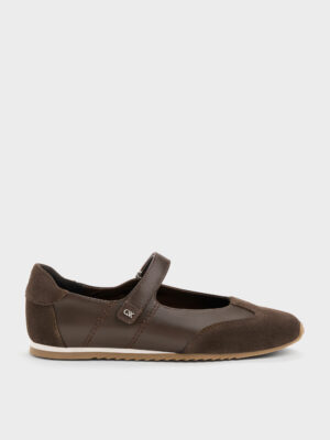 Charles & Keith - Jace Leather & Suede Mary Jane Sneakers