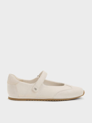 Charles & Keith - Jace Leather & Suede Mary Jane Sneakers
