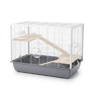 Hamster & Rat Cage Langham 78x48x58cm - Grey/White, 2 Floors | Little Friends