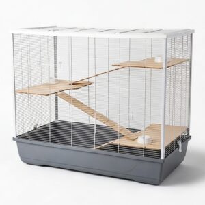 Hamster & Rat Cage 100cm – Plaza XL Multi-Level Grey/White | Little Friends
