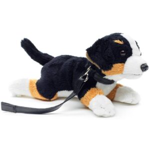 Uni Toys F20763RA-BS Bernese Mountain Dog with Leash 21cm Lying Plush Toy