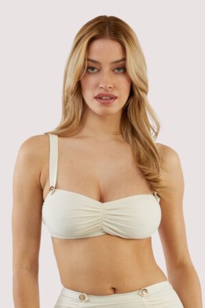 D+ Swimwear Eco Honey White Sweetheart Bikini Top | UK 16 | Bettie Page Lingerie