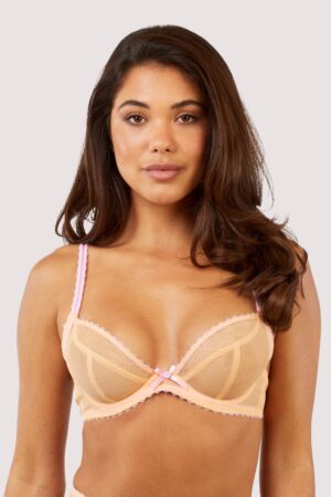 Grace Orange Supportive Plunge Net Bra | UK 32A | Deja Day