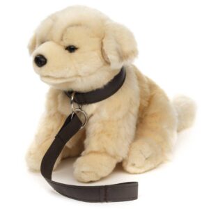 Uni Toys L42226SO-GR Golden Retriever with Leash and Barking Voice 18cm Plush