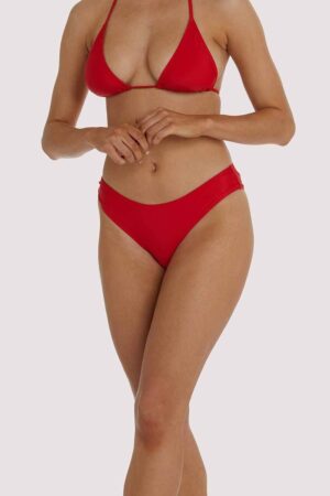 D+ Swimwear Red Shortie Bikini Brief | UK 10 | Hustler