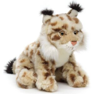 Uni Toys L74146R Lynx Beige Spotted 23cm Sitting Wild Cat Plush Toy