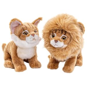 Uni Toys M30423R Maine Coon Cat with detachable Lion's Mane Hat 20cm Plush Toy