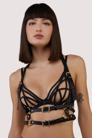 Black Matt Chest Harness | UK 14-20 | Playful Promises
