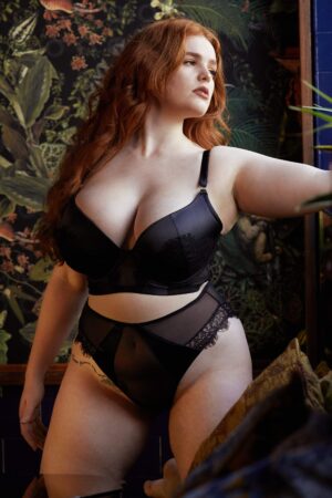 Melina Black Longline Plunge Bra | UK 34A | Playful Promises