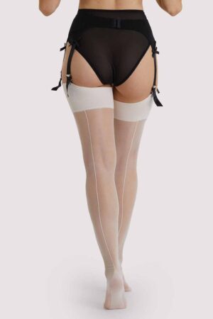 Creme De Peche Seamed Stockings | UK 8-10 | Playful Promises