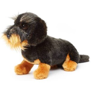 Uni Toys K20175 Wire-Haired Dachshund 22cm Sitting Dog Plush Toy