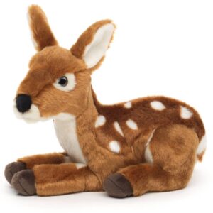 Uni Toys F92033 Fawn Brown Spotted 21cm Lying Baby Deer Plush Toy