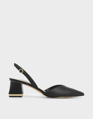 CHARLES & KEITH - Katarina Metallic-Heel Slingback Pumps