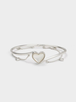 CHARLES & KEITH - Annalise Heart Stone Chain-Link Bracelet
