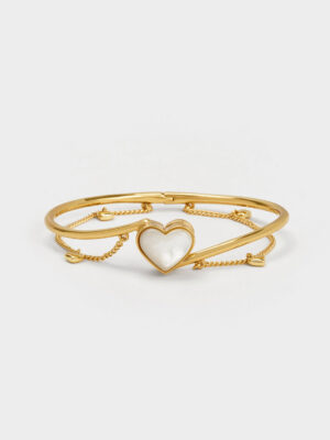 CHARLES & KEITH - Annalise Heart Stone Chain-Link Bracelet